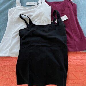 Cotton Cami with Unpadded Shelf Bras  - SET OF 3 - NWT